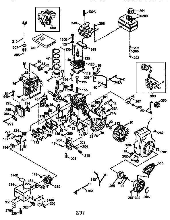 Engine (71/143) 143.978007 Diagram and Parts List for 143975007  Craftsman Engine