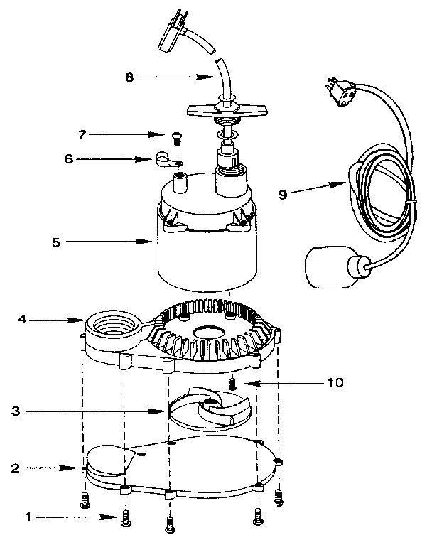 Replacement Parts Diagram and Parts List for 390304610  Craftsman Water Pump