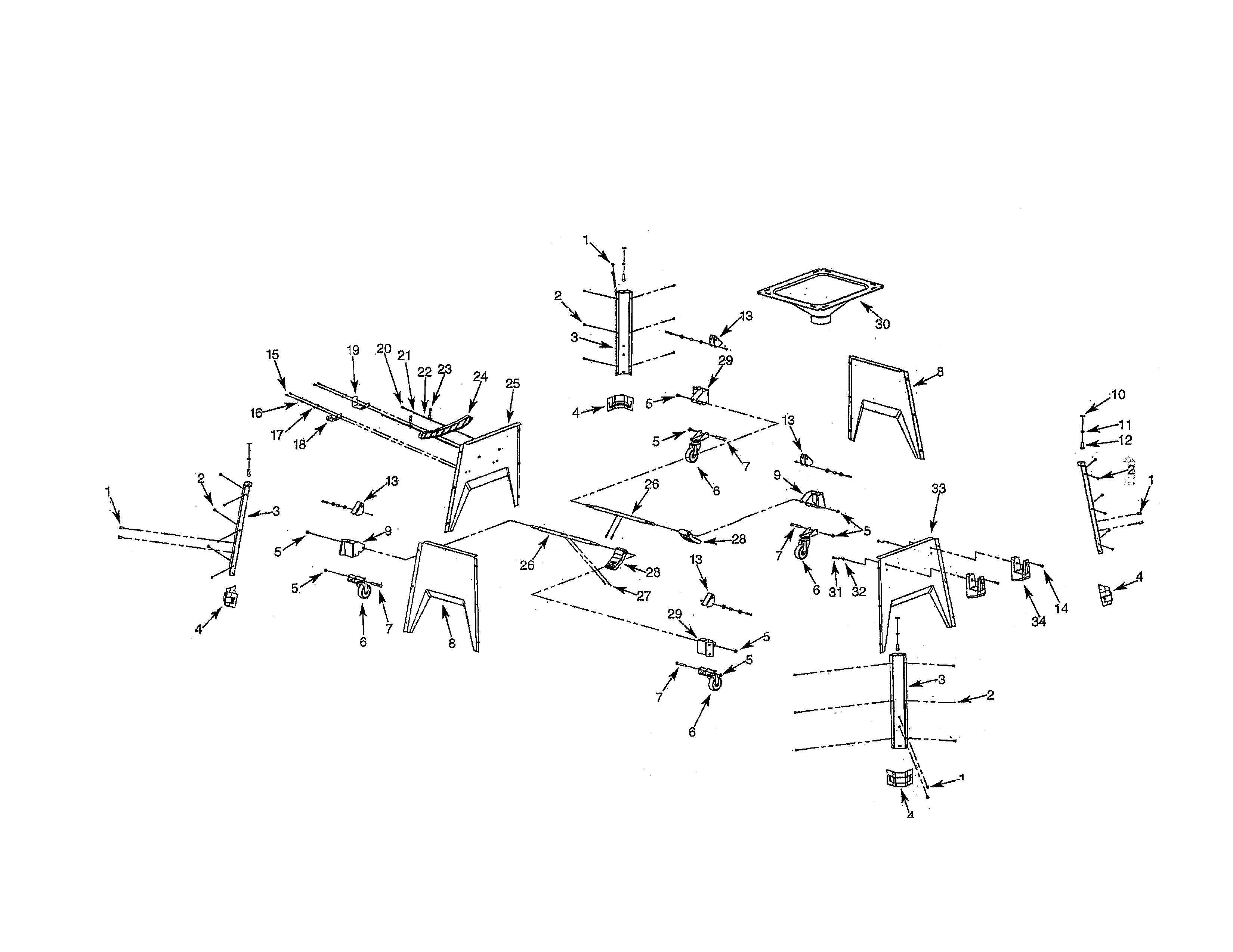 Base Diagram and Parts List for 141218331  Craftsman Table Saw