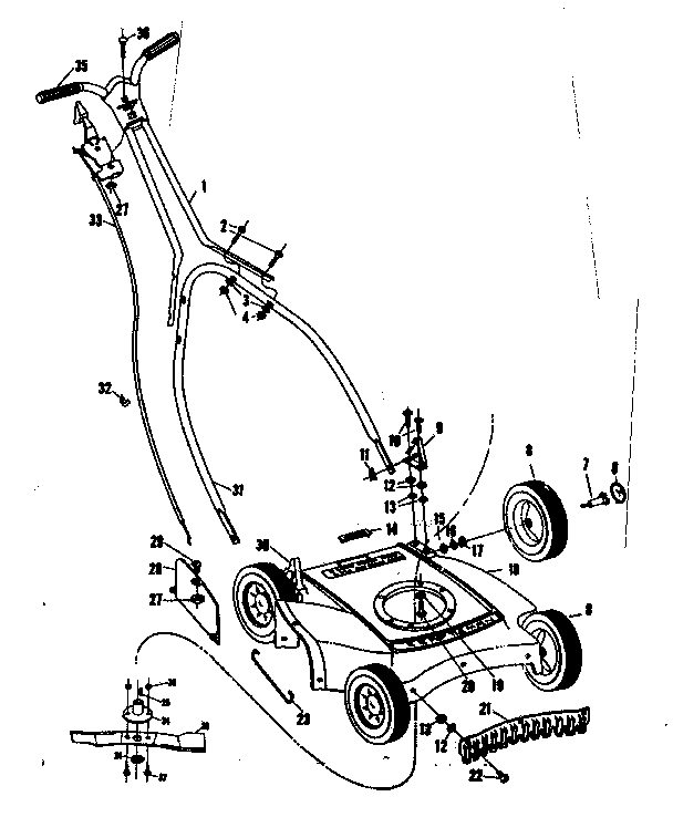 Replacement Parts Diagram and Parts List for 13188461  Craftsman Lawn Mower