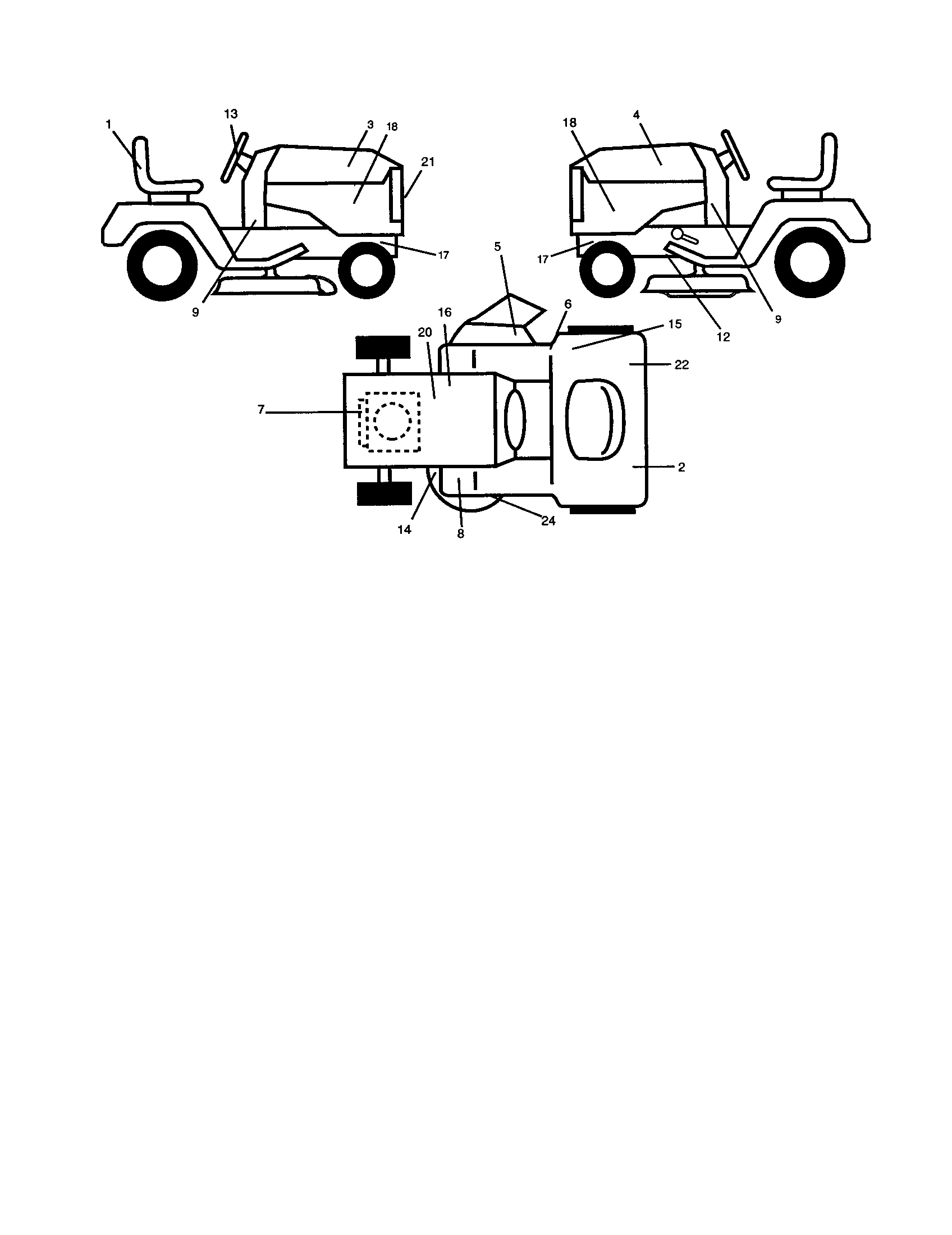 Decals Diagram and Parts List for 917277080  Craftsman Lawn Tractor