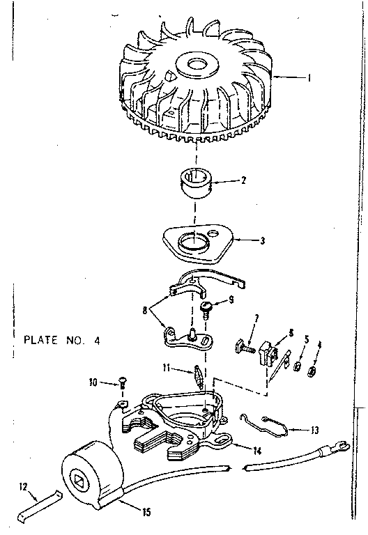 Magneto. (tecumseh No. 5000) Diagram and Parts List for 143102040  Craftsman Engine