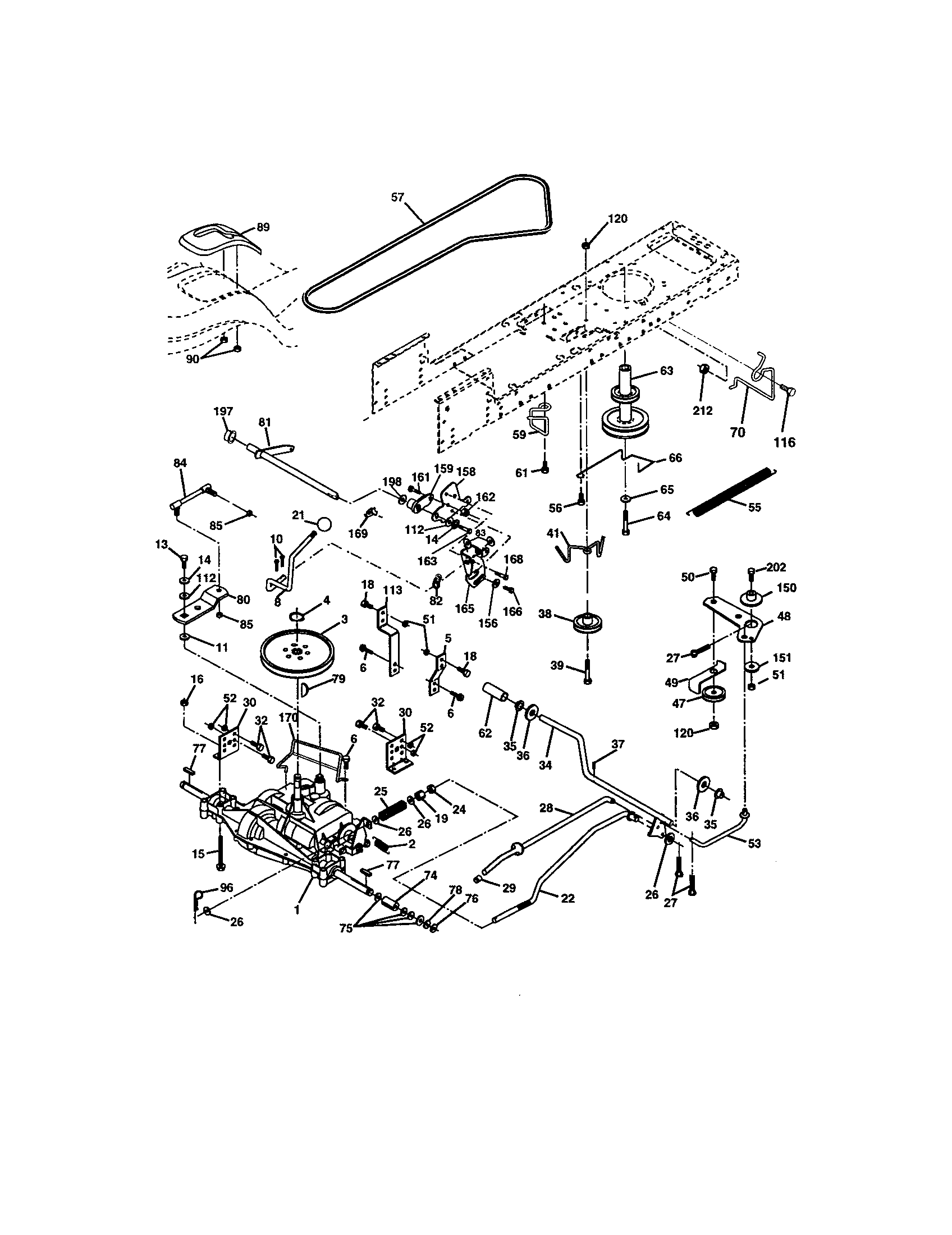 Ground Drive Diagram and Parts List for 917273391  Craftsman Lawn Tractor