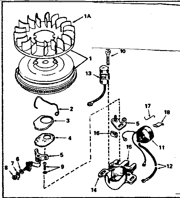 Magneto Diagram and Parts List for 143356172  Craftsman Engine