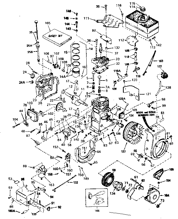 Engine Diagram and Parts List for 143754132  Craftsman Engine