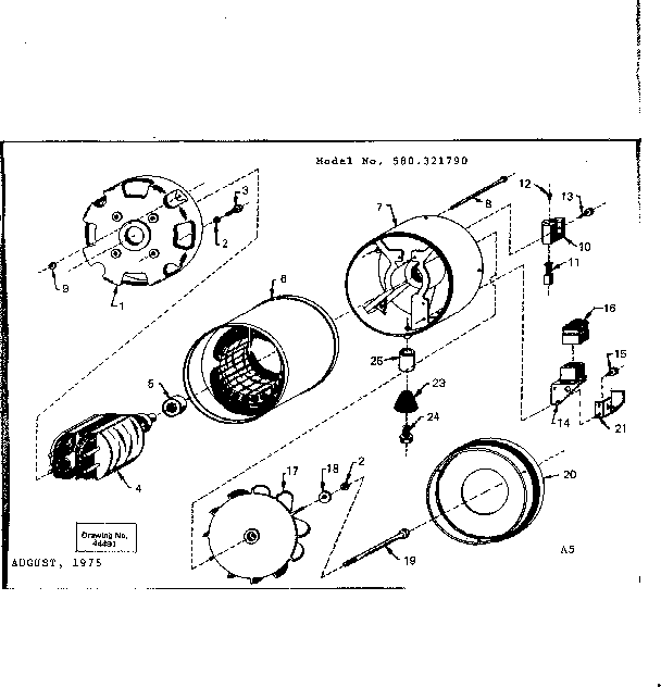 Stator Assembly Diagram and Parts List for 580321790  Craftsman Engine