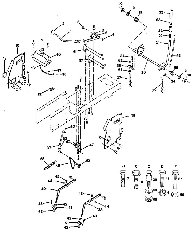 Lift Adjustment Diagram and Parts List for 917255510  Craftsman Lawn Tractor