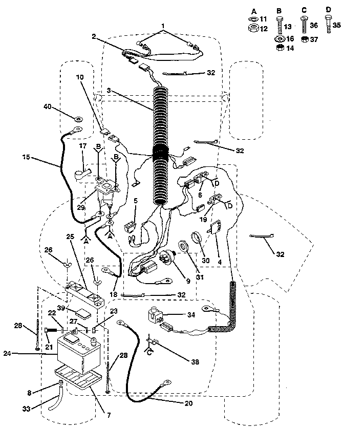Electrical Diagram and Parts List for 917257470  Craftsman Lawn Tractor