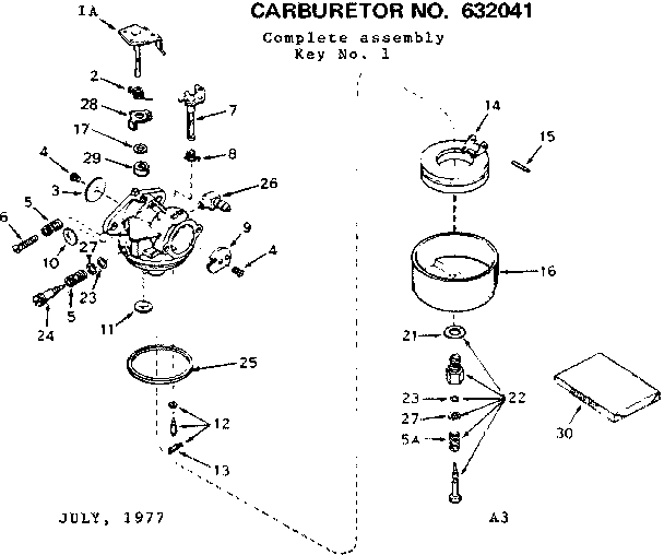 Replacement Parts Diagram and Parts List for 143276442  Craftsman Engine