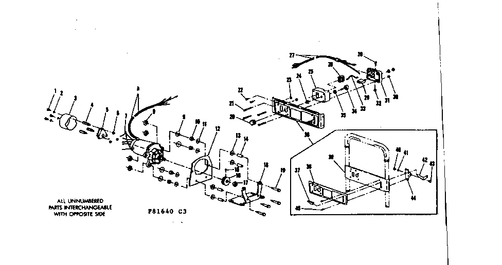 Control Panel Assembly Diagram and Parts List for 53681640  Craftsman Lawn Mower