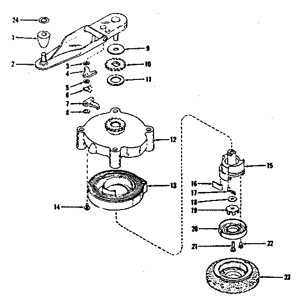 Self Starter No. 29356 Diagram and Parts List for 14360400  Craftsman Engine