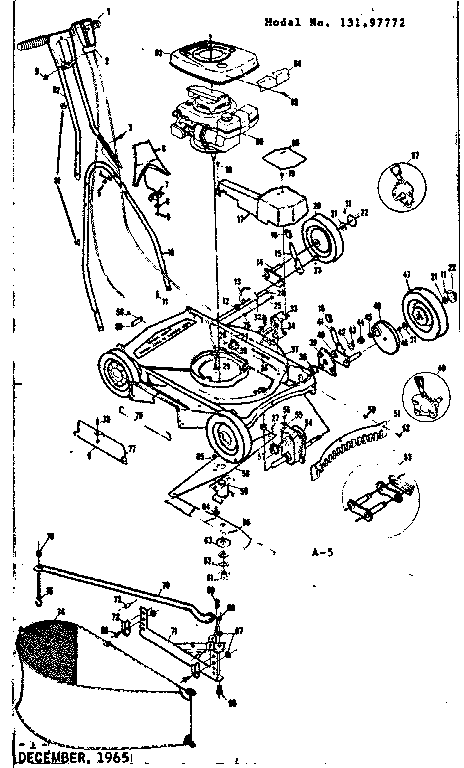 Replacement Parts Diagram and Parts List for 13197772  Craftsman Lawn Mower