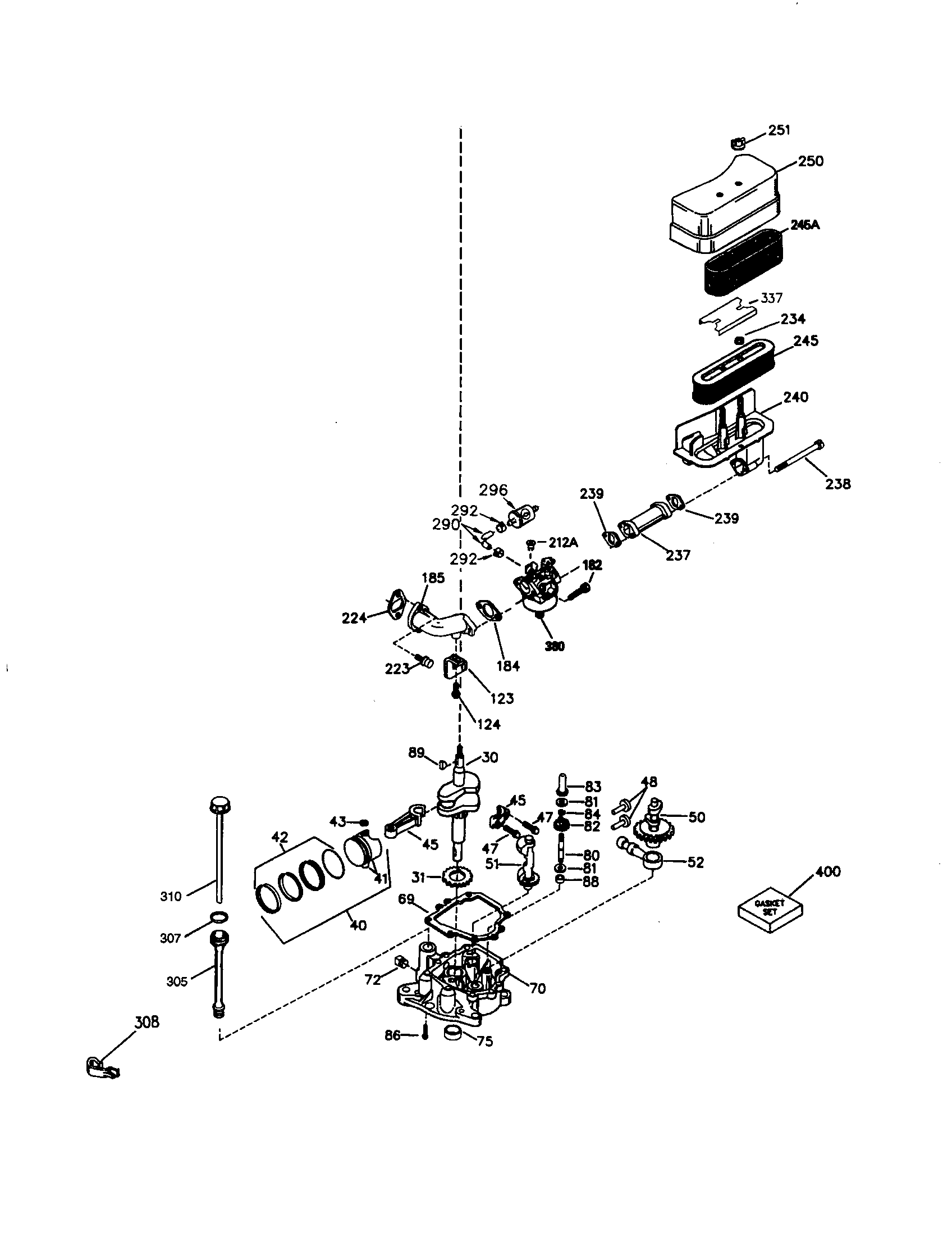 Crankshaft/air Cleaner Diagram and Parts List for 143991300  Craftsman Engine