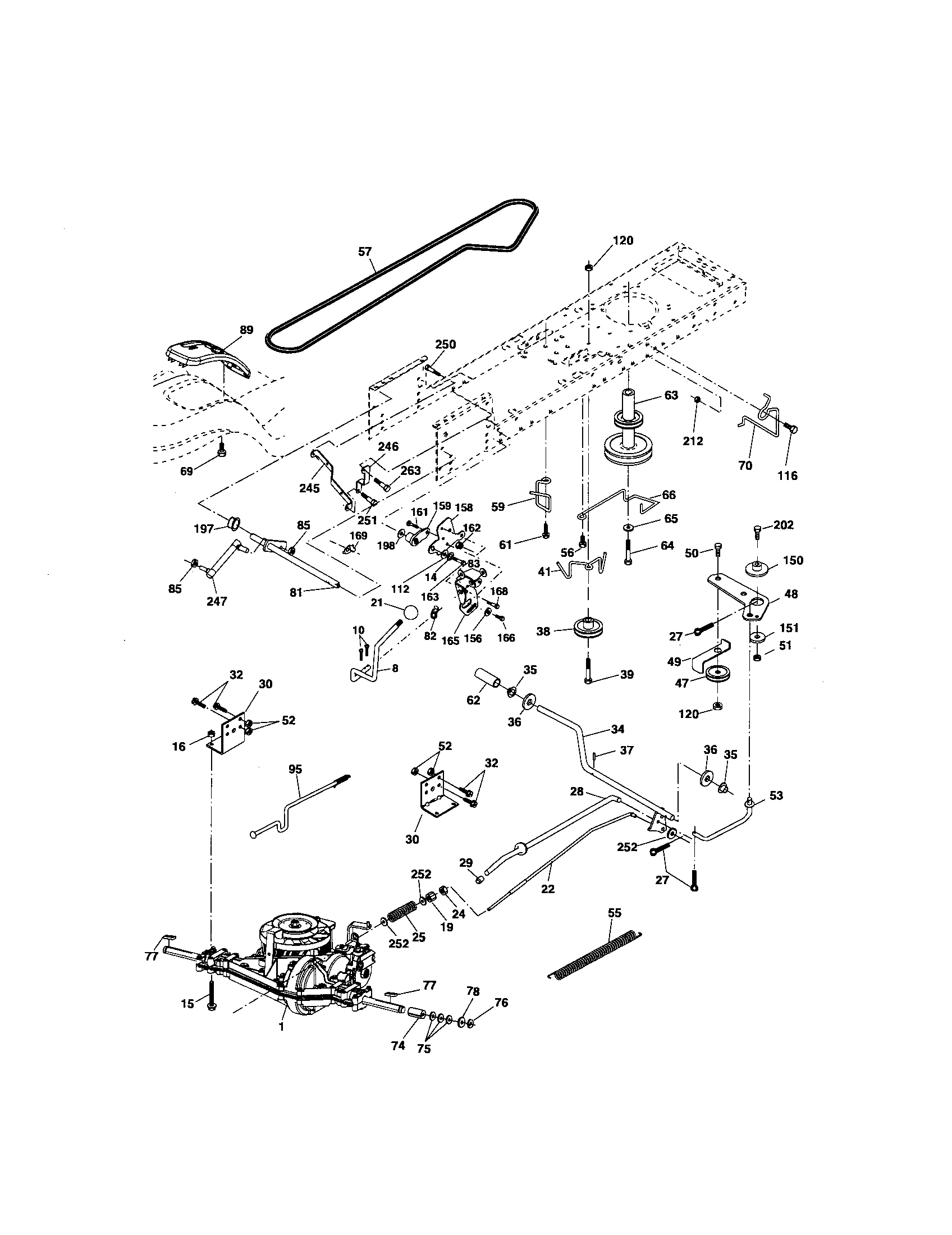 Ground Drive Diagram and Parts List for 917276826  Craftsman Lawn Tractor