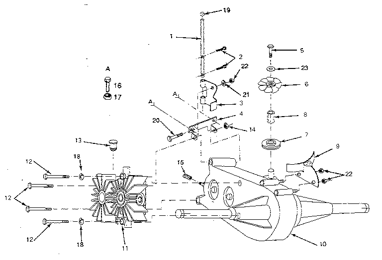 Transaxle And Pump Assembly Diagram and Parts List for 917254740  Craftsman Lawn Tractor