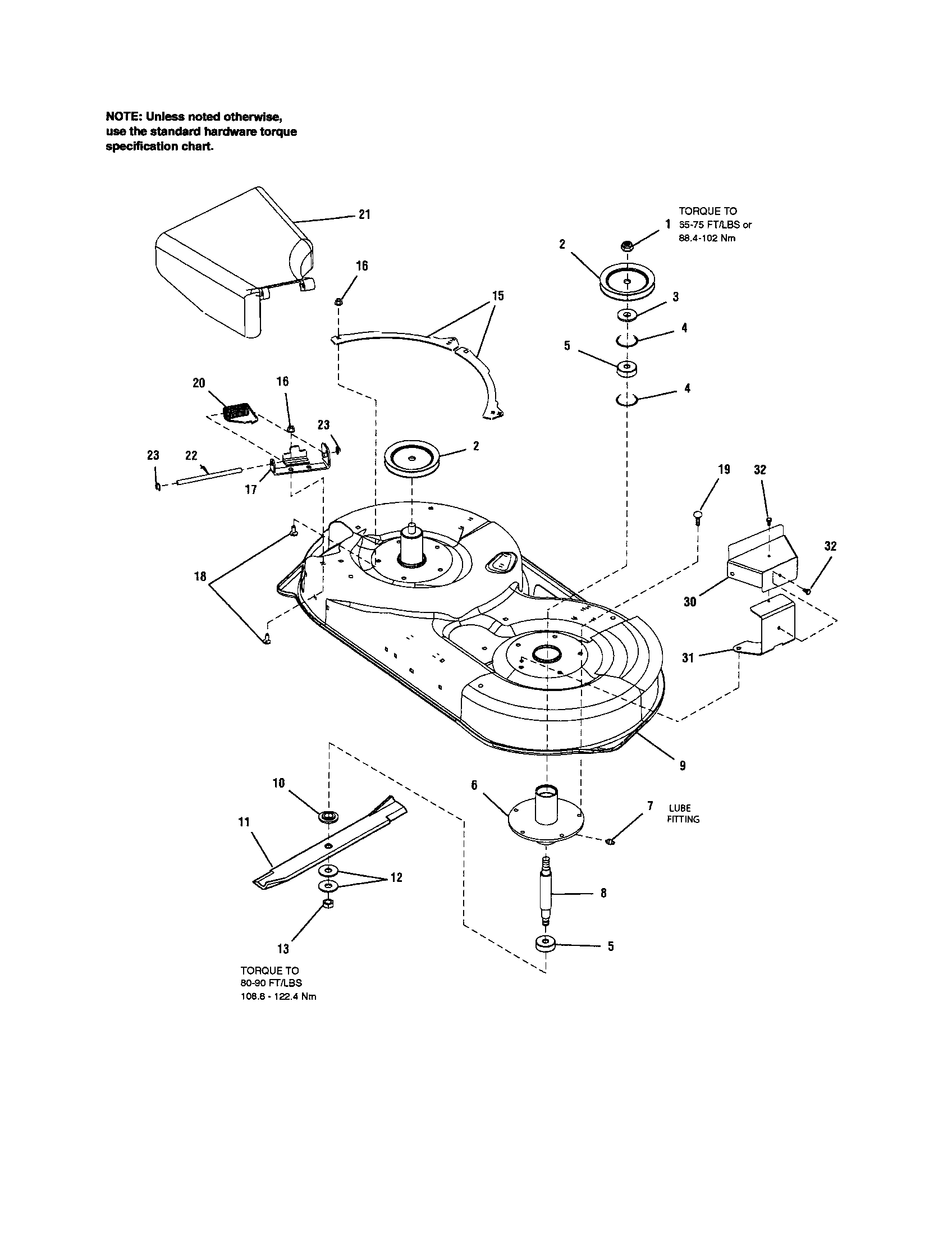 Mower Deck-housing, Arbors/blades Diagram and Parts List for 107277680  Craftsman Engine