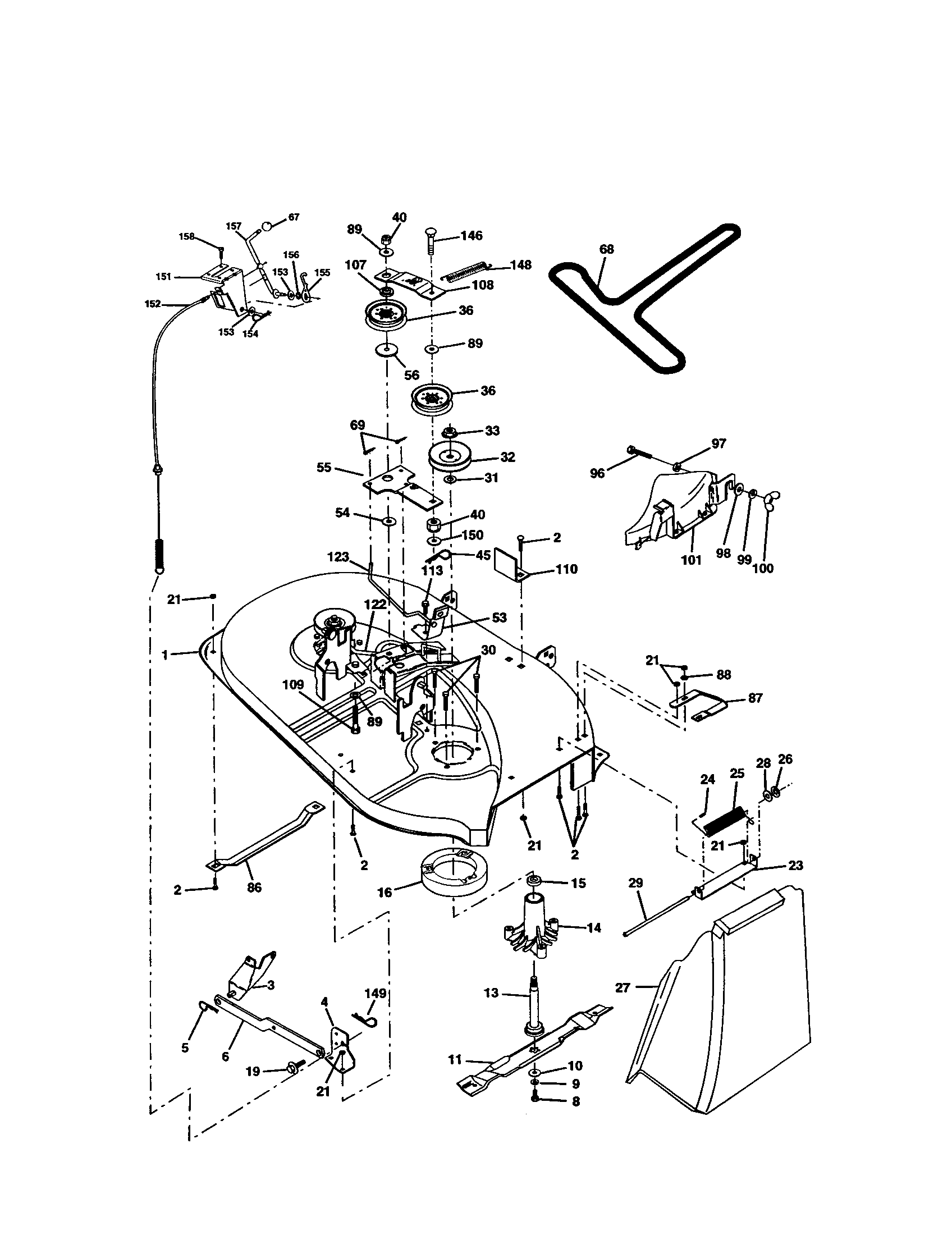 Mower Diagram and Parts List for 917277021  Craftsman Lawn Tractor