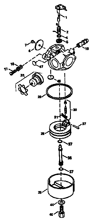 Replacement Parts Diagram and Parts List for 143965007  Craftsman Engine