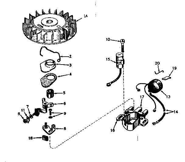 Magneto No. 610693a Diagram and Parts List for 143171172  Craftsman Engine