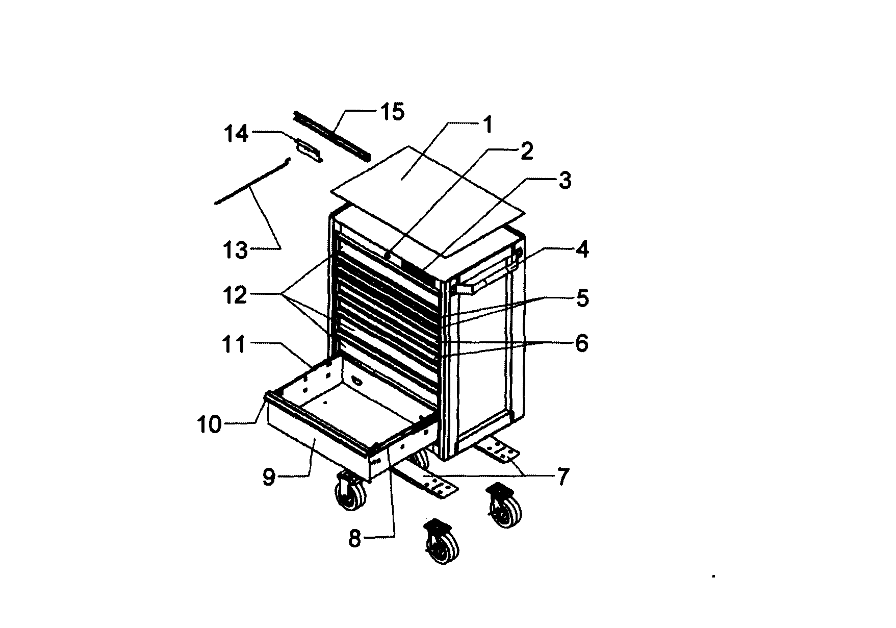 Tool Chest Diagram and Parts List for 706407630  Craftsman Tool Stand & Cart