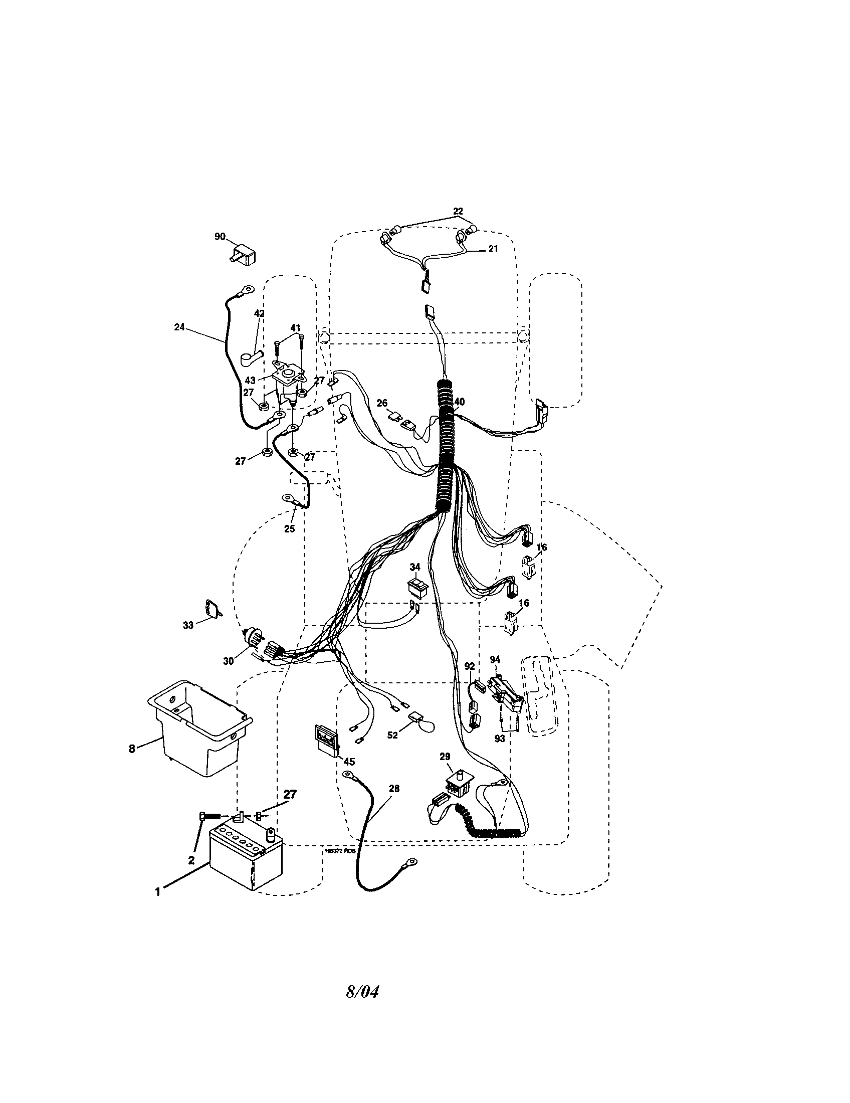 Electrical Diagram and Parts List for 917274810  Craftsman Lawn Tractor