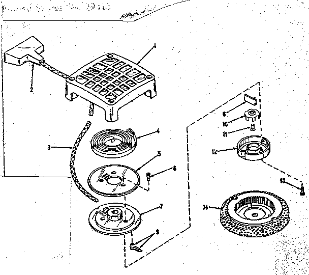 Rewind Starter No. 29415 Diagram and Parts List for 14367250  Craftsman Engine