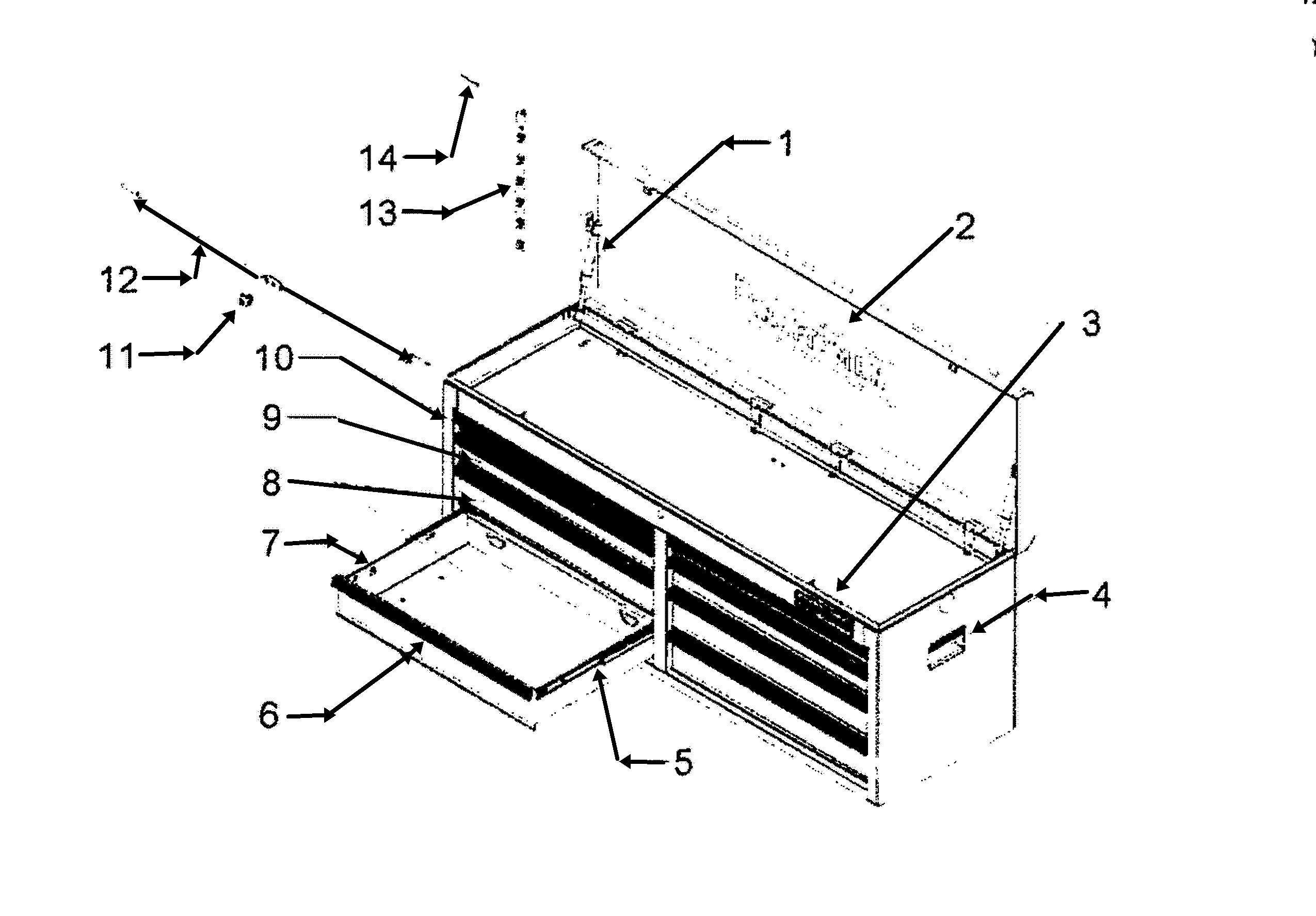 Tool Chest Diagram and Parts List for 706208810  Craftsman Tool Stand & Cart