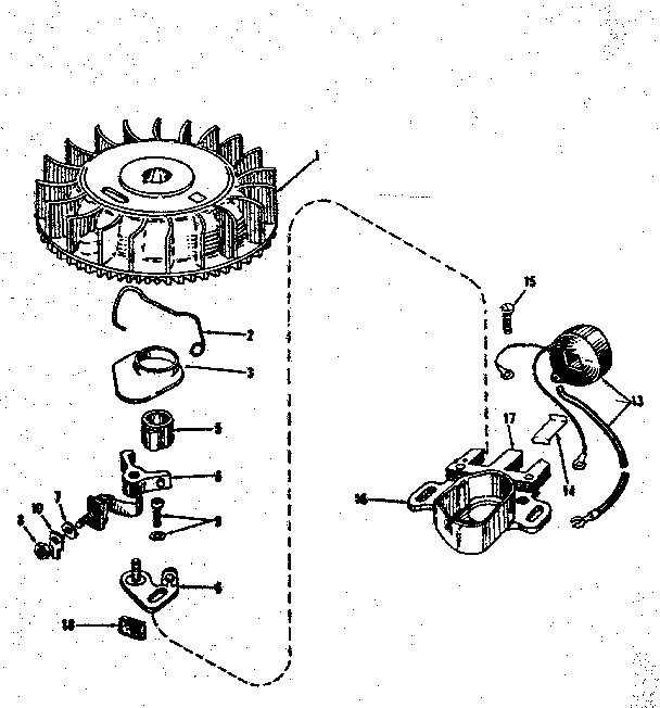 Magneto No. 610666 Diagram and Parts List for 143122231  Craftsman Engine