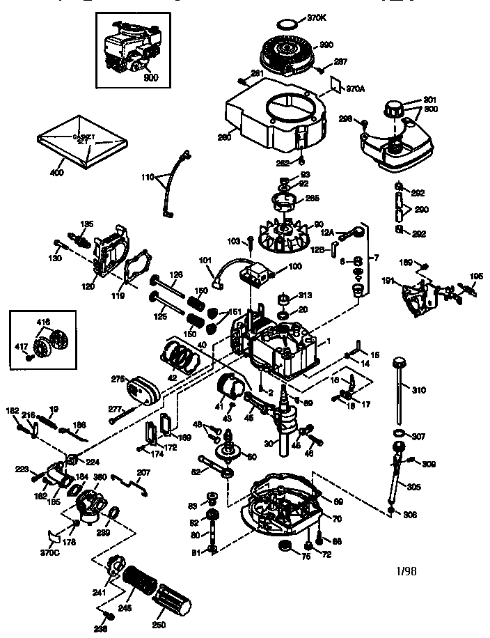 Engine 143.985508 Diagram and Parts List for 143985508  Craftsman Engine