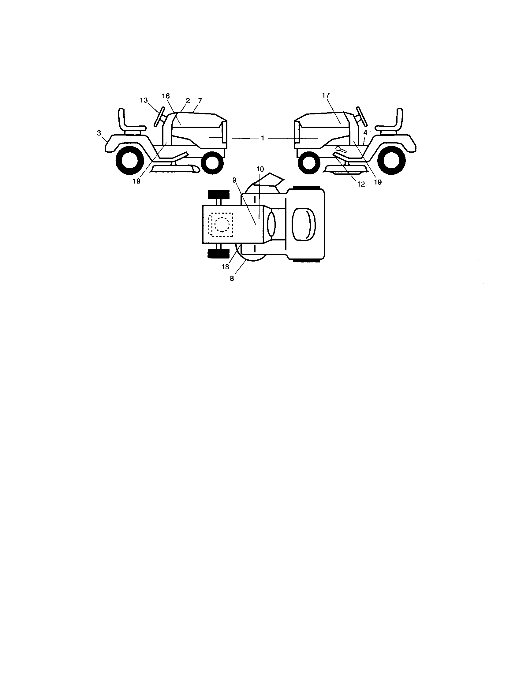 Decals Diagram and Parts List for 917276901  Craftsman Lawn Tractor