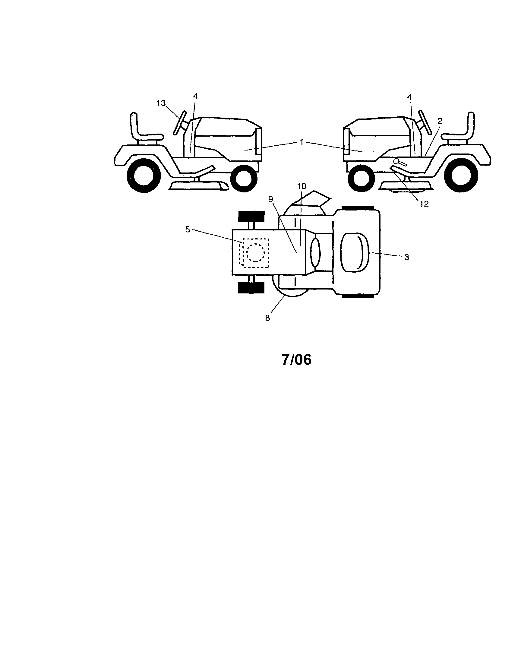 Decals Diagram and Parts List for 917276641  Craftsman Lawn Tractor