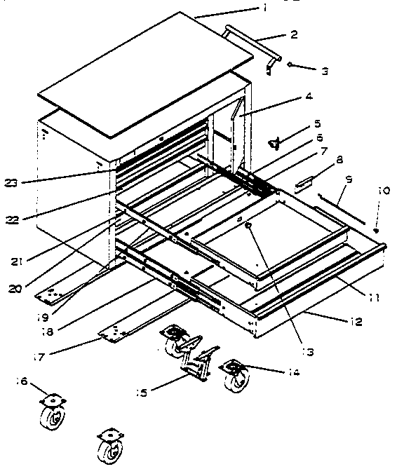 Unit Parts Diagram and Parts List for 706653191  Craftsman Tool Stand & Cart