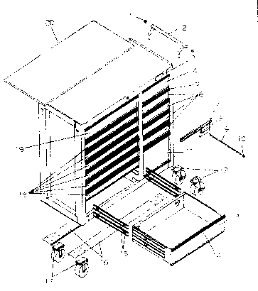 Cabinet Parts Diagram and Parts List for 706619311  Craftsman Tool Stand & Cart