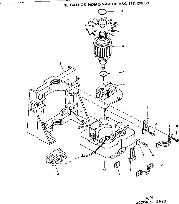 Motor Assem 25996 Diagram and Parts List for 113179800  Craftsman Filters & Accessories