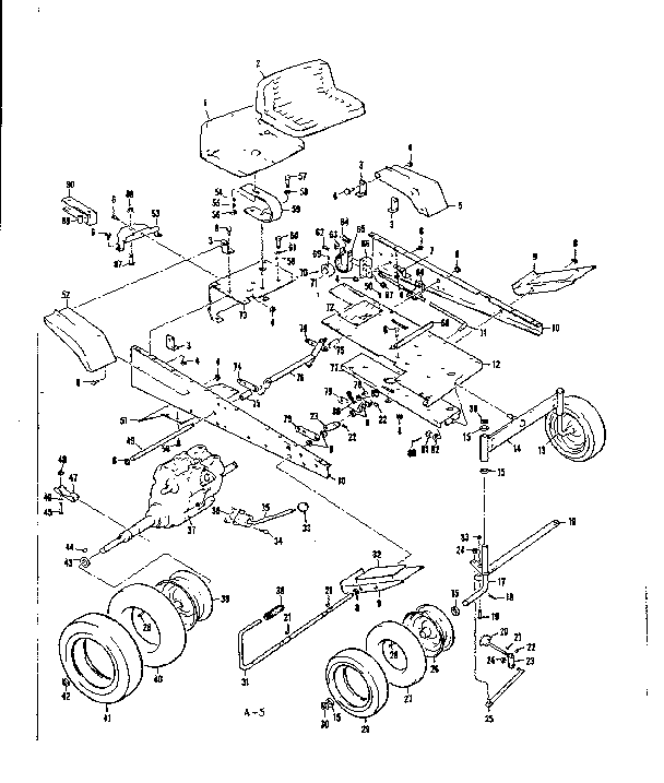 Transaxle/wheel Assembly Diagram and Parts List for 1318450  Craftsman Lawn Mower