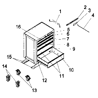 Cabinet Parts Diagram and Parts List for 706596512  Craftsman Tool Stand & Cart