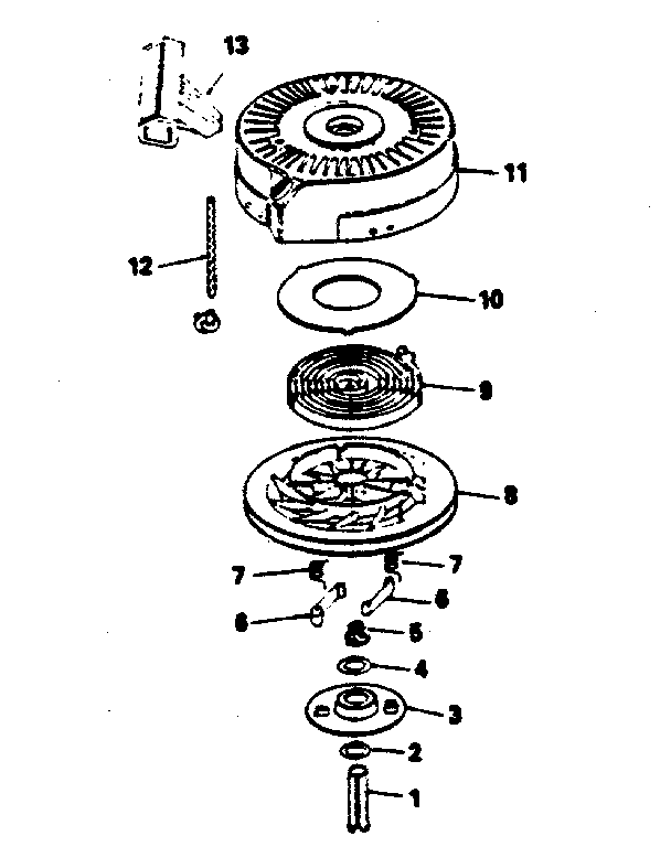 Rewind Starter No. 590621 Diagram and Parts List for 143374292  Craftsman Engine