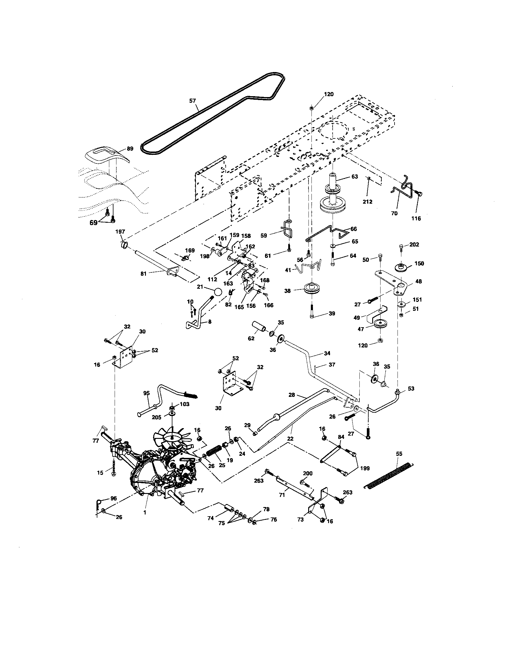 Ground Drive Diagram and Parts List for 917276400  Craftsman Lawn Tractor