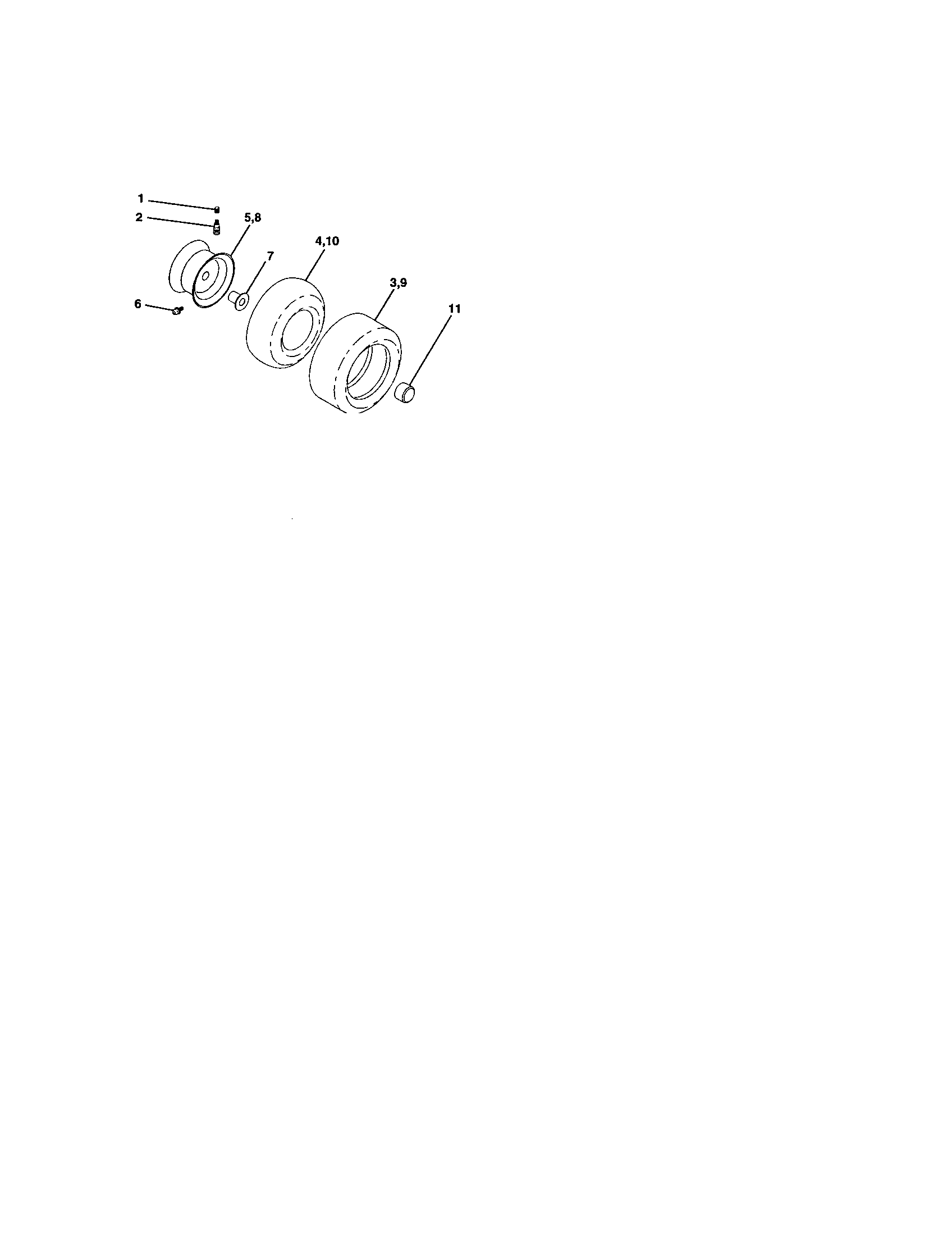 Wheels And Tires Diagram and Parts List for 917272650  Craftsman Lawn Tractor