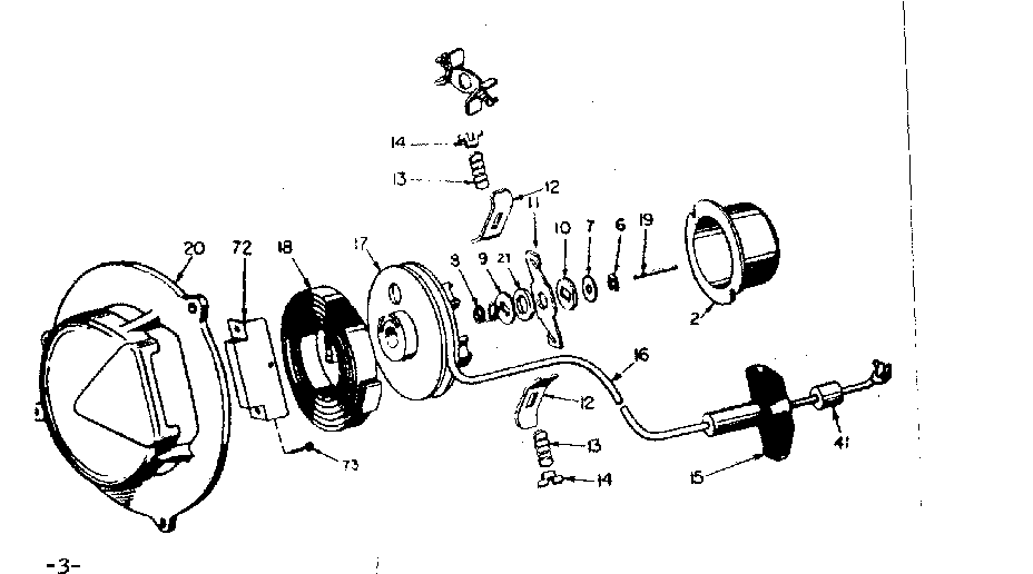 Rewind Starter Diagram and Parts List for 91761402  Craftsman Chainsaw