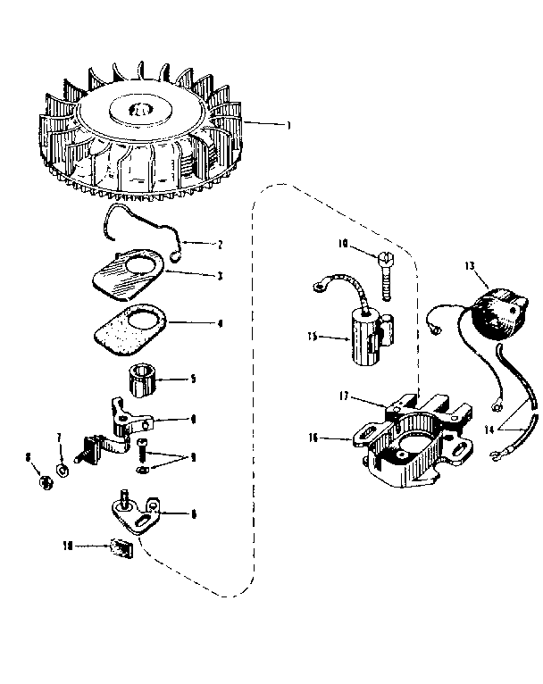 Magneto (phelon F-3220-h) Diagram and Parts List for 143501090  Craftsman Engine
