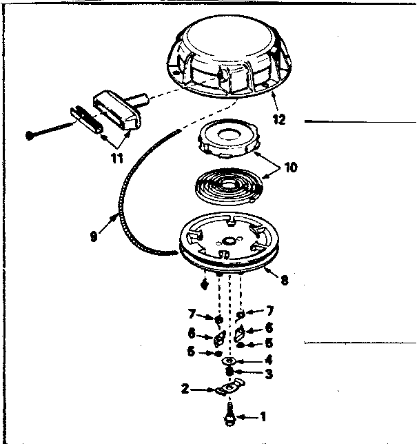 Rewind Starter Diagram and Parts List for 143356182  Craftsman Engine
