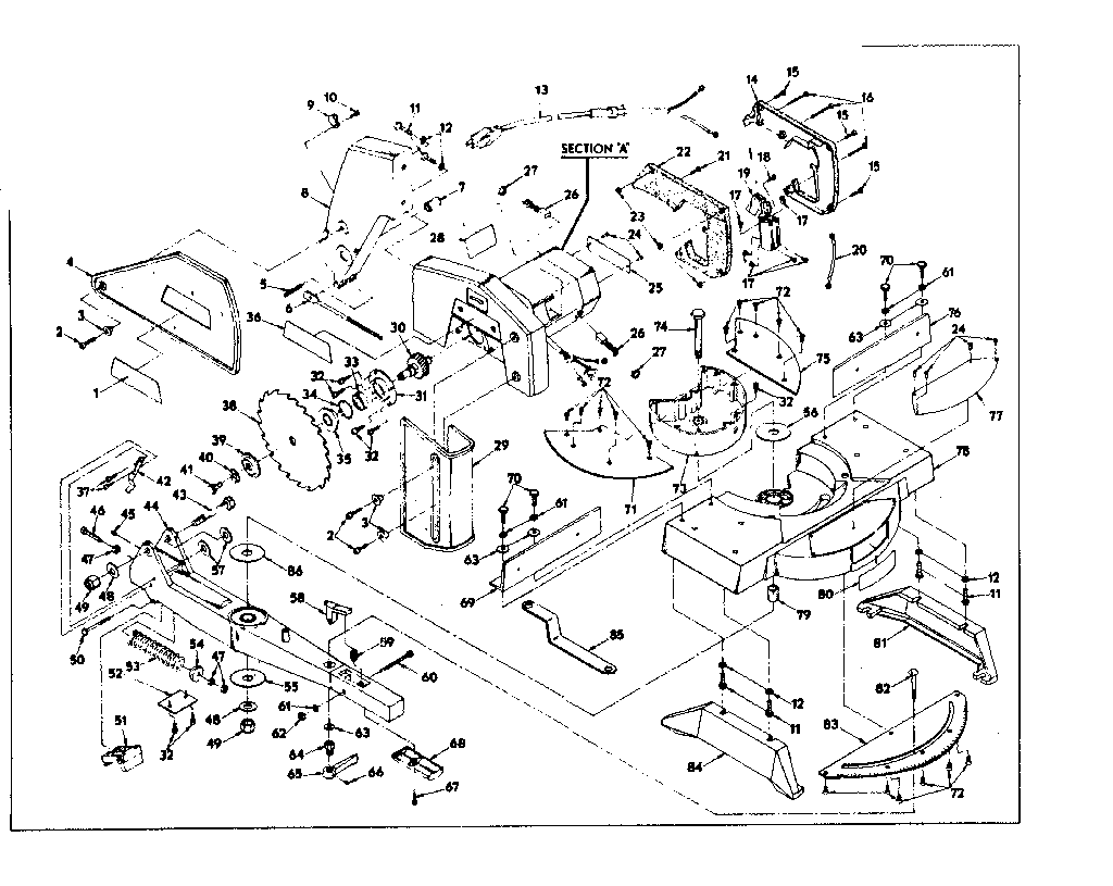 Unit Parts Diagram and Parts List for 31523731  Craftsman Saw