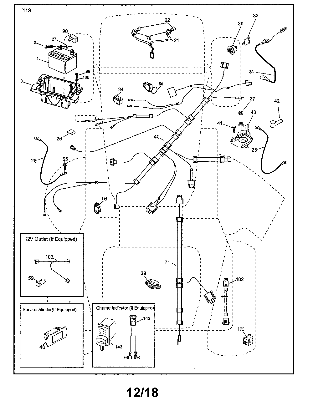 Electrical Diagram and Parts List for 960420223  Craftsman Lawn Tractor