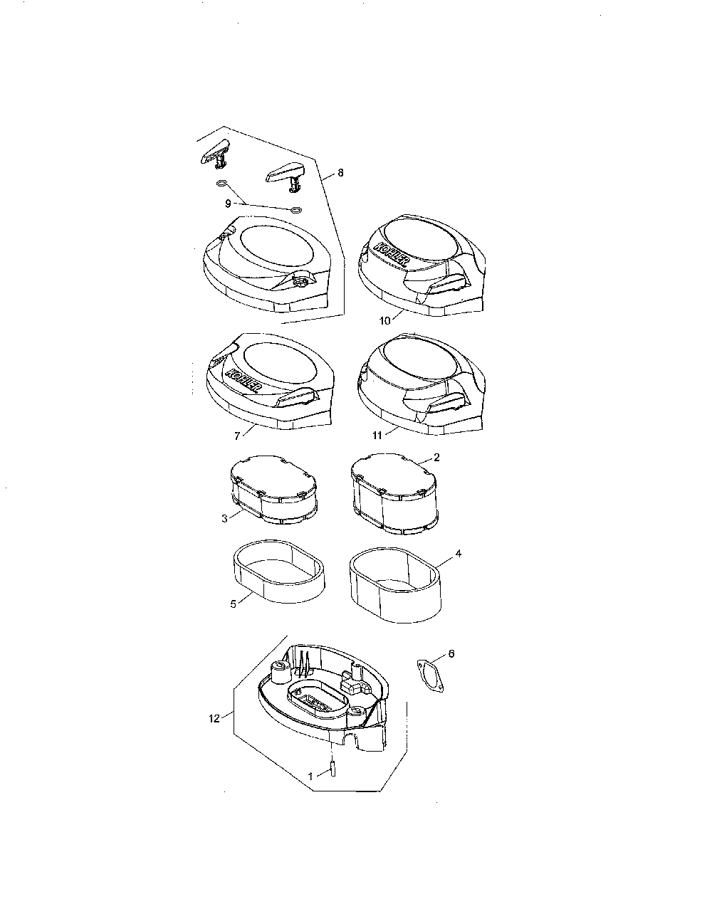 Air intake Diagram and Parts List for 96042022000  Craftsman Lawn Tractor