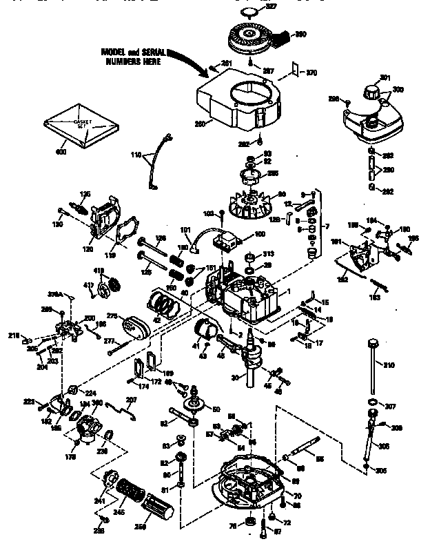 Replacement Parts Diagram and Parts List for 143944506  Craftsman Engine