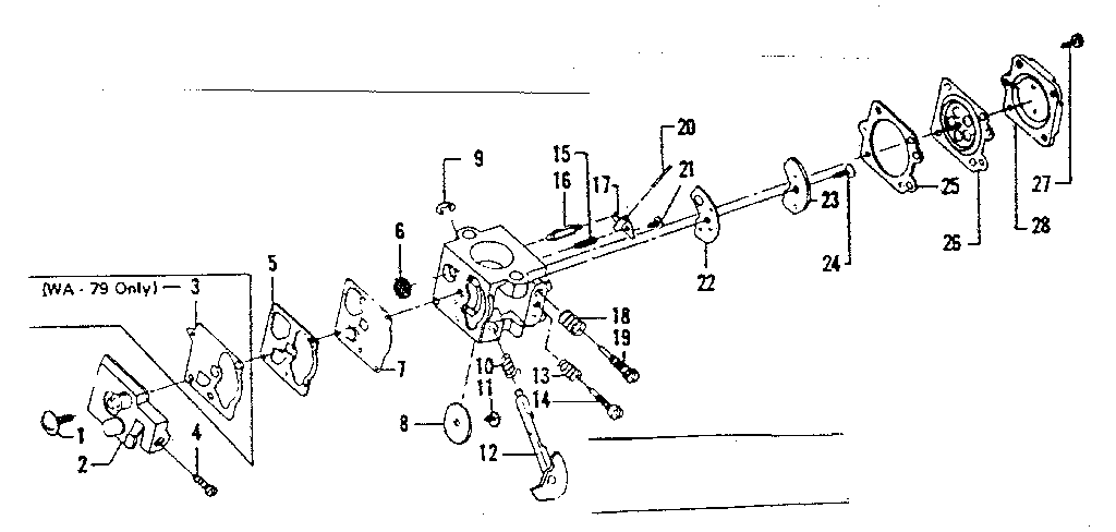 Carburetor Number 35148 Diagram and Parts List for 234795522  Craftsman Trimmer
