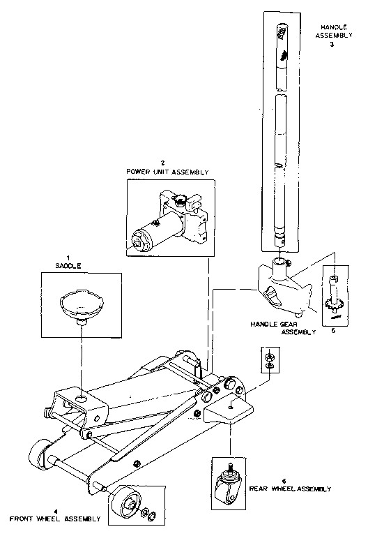 Unit Parts Diagram and Parts List for 21450110  Craftsman Jack