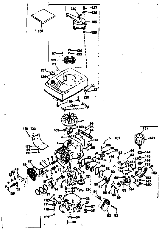 Basic Engine Diagram and Parts List for 143146012  Craftsman Engine