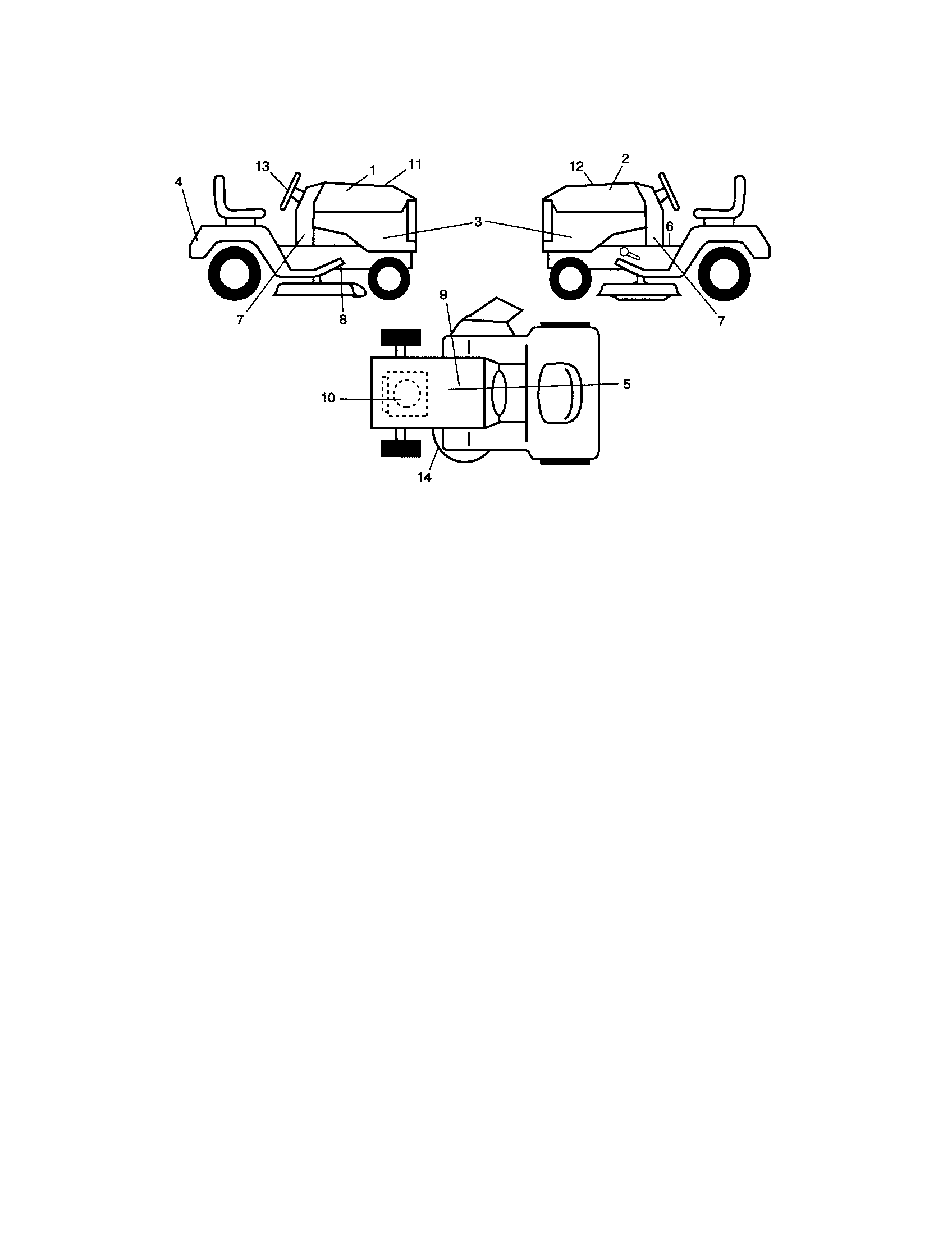 Decals Diagram and Parts List for 917287260  Craftsman Lawn Tractor
